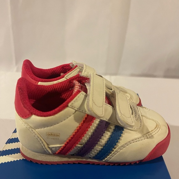 Adidas Dragon CF C Running White/Bright Pink/Power Purple Q20526 Size 5M - Picture 3 of 7